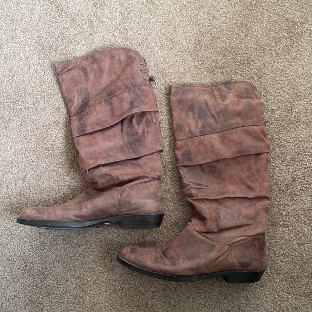 Hot Kiss - Brown Sammy Boot with Lace Up Back